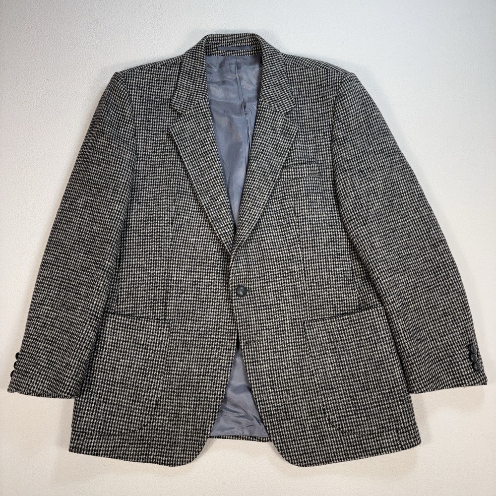 Harris Tweed Blazer‎ Men's 42* Gray Woven Pure Virgin Wool Eaton Birkdale *READ*